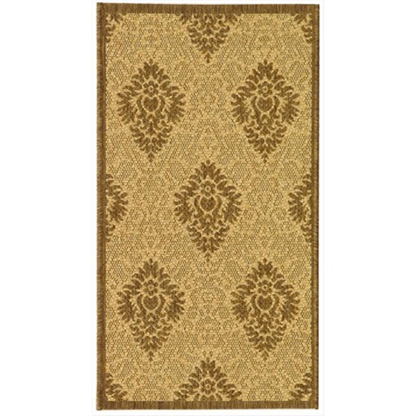 Safavieh 2 Ft. - 7 In. X 5 Ft. Small Rectangle- Indoor - Outdoor Courtyard Natural Brown Machine Made Rug - CY2714-3001-3