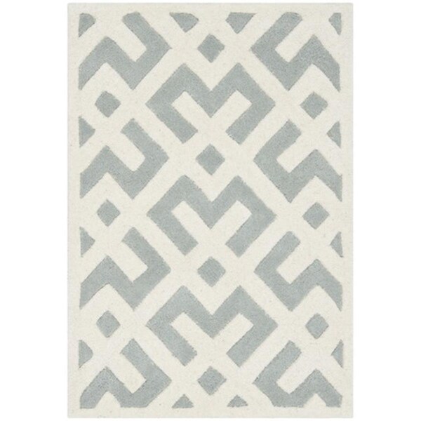 Safavieh Chatham Hand Tufted Runner Rug- Grey - Ivory- 2 ft. 3 in. x 5 ft. - CHT719E-25