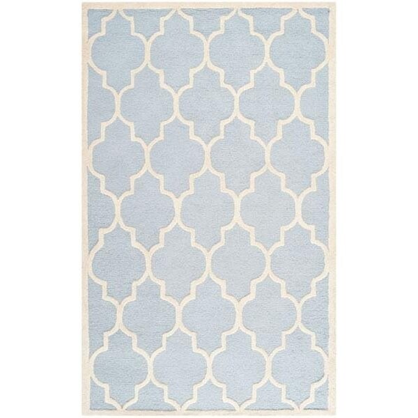 Safavieh Cambridge Hand Tufted Runner Rug- Light Blue - Ivory- 2 ft. 6 in. x 10 ft. - CAM134A-210