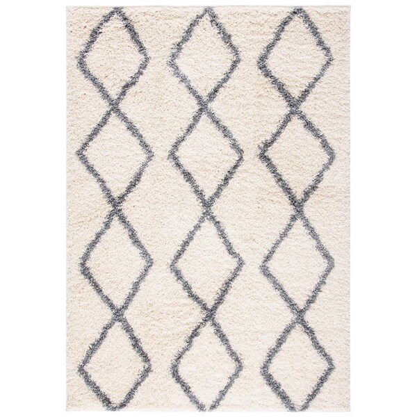 Safavieh Venus Shag Power Loomed Rectangle Shag RugIvory & Grey 8 x 10 ft. - VNS682A-8