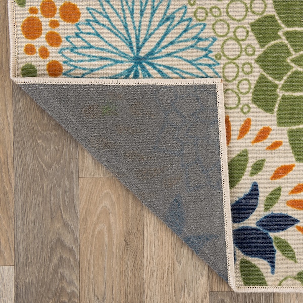 World Rug Gallery Modern Floral Circles Flatweave Indoor/Outdoor Runner Rug 2'x7' Multi - 9015MULTI2X7
