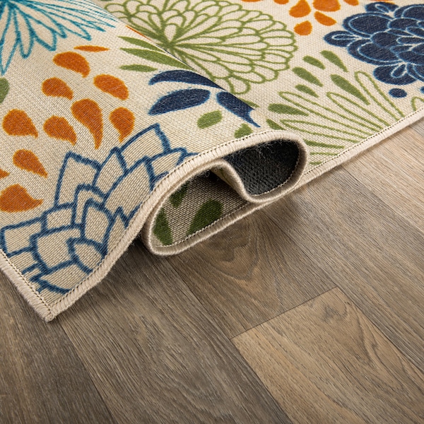 World Rug Gallery Modern Floral Circles Flatweave Indoor/Outdoor Runner Rug 2'x7' Multi - 9015MULTI2X7