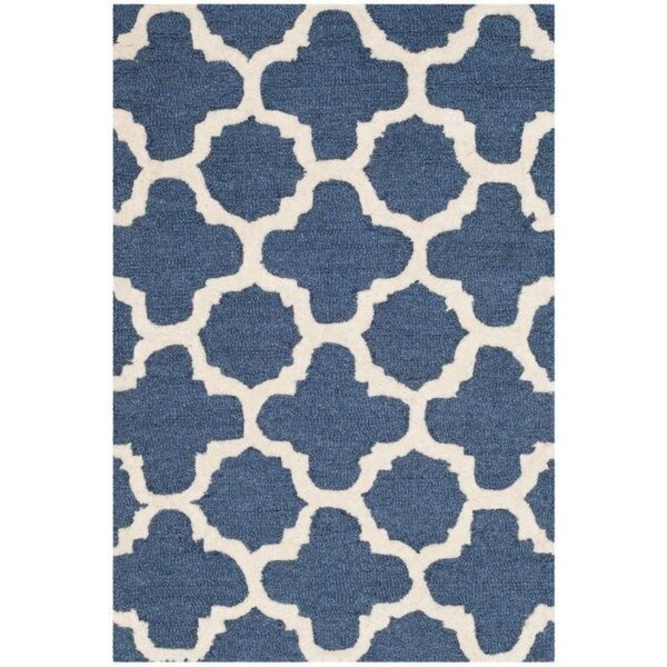 Safavieh Cambridge Hand Tufted Accent Rugs, Navy and Ivory - 2 x 3 ft. - CAM130G-2
