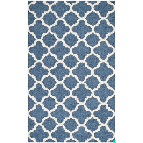 Safavieh Cambridge Hand Tufted Accent Rugs, Navy and Ivory - 2 x 3 ft. - CAM130G-2