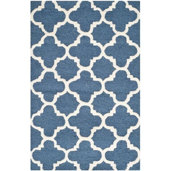 Safavieh Cambridge Hand Tufted Accent Rugs, Navy and Ivory - 2 x 3 ft. - CAM130G-2