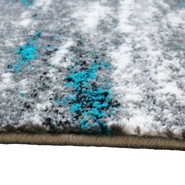 Flash Furniture 2' x 7' Turquoise Distressed Olefin Area Rug - OKR-RG1102-27-TQ-GG