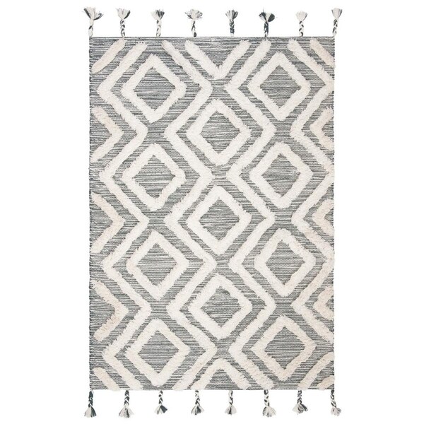 Safavieh 3 x 5 ft. Kenya Hand Tufted Rectangle RugTeal & Ivory - KNY331L-3