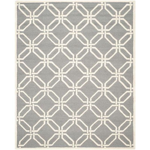 Safavieh Cambridge Hand Tufted Accent Rug- Dark Grey - Ivory- 2 x 3 ft. - CAM311D-2
