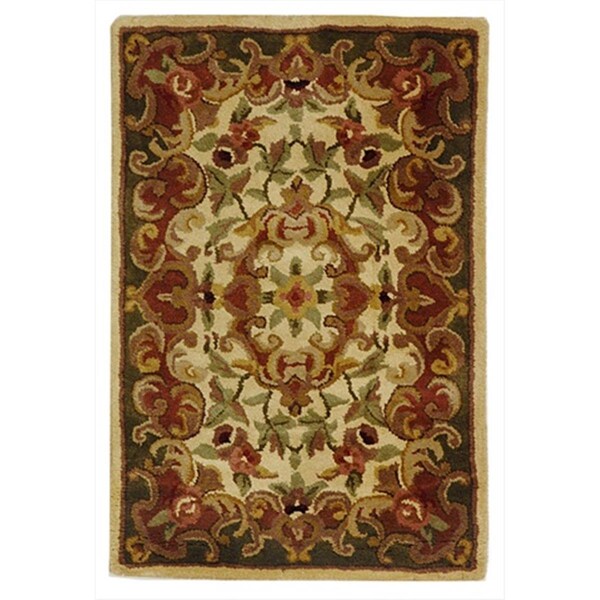 Safavieh 2 Ft. x 3 Ft. Accent- Traditional Classic Ivory And Green Hand Tufted Rug - CL234C-2