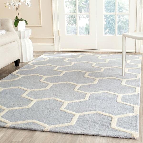 Safavieh Cambridge Hand Tufted Rectangle Rug- Light Blue - Ivory- 2 x 3 ft. - CAM146A-2