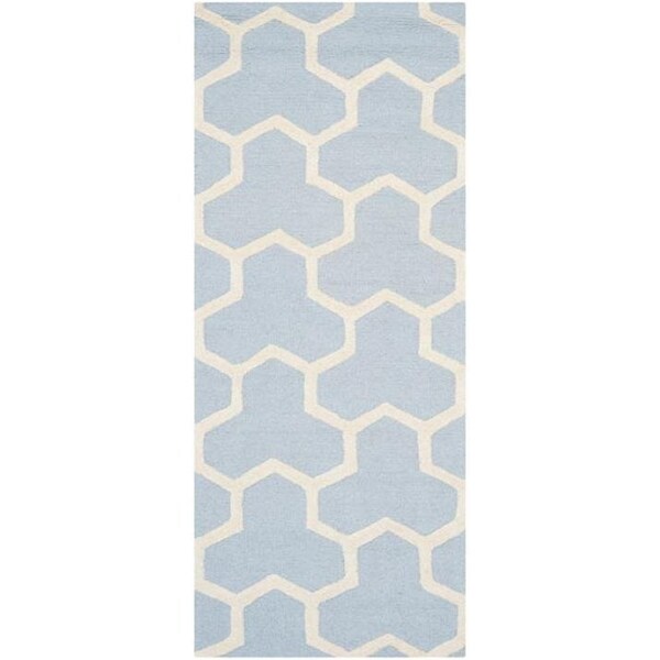 Safavieh Cambridge Hand Tufted Rectangle Rug- Light Blue - Ivory- 2 x 3 ft. - CAM146A-2