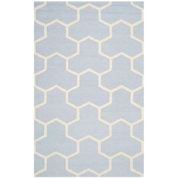 Safavieh Cambridge Hand Tufted Rectangle Rug- Light Blue - Ivory- 2 x 3 ft. - CAM146A-2