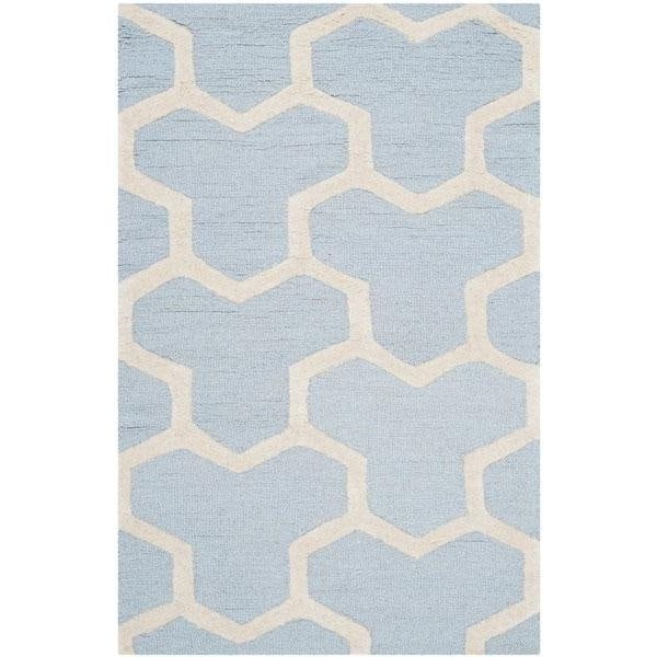 Safavieh Cambridge Hand Tufted Rectangle Rug- Light Blue - Ivory- 2 x 3 ft. - CAM146A-2