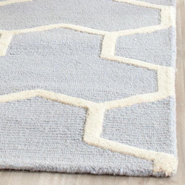 Safavieh Cambridge Hand Tufted Rectangle Rug- Light Blue - Ivory- 2 x 3 ft. - CAM146A-2