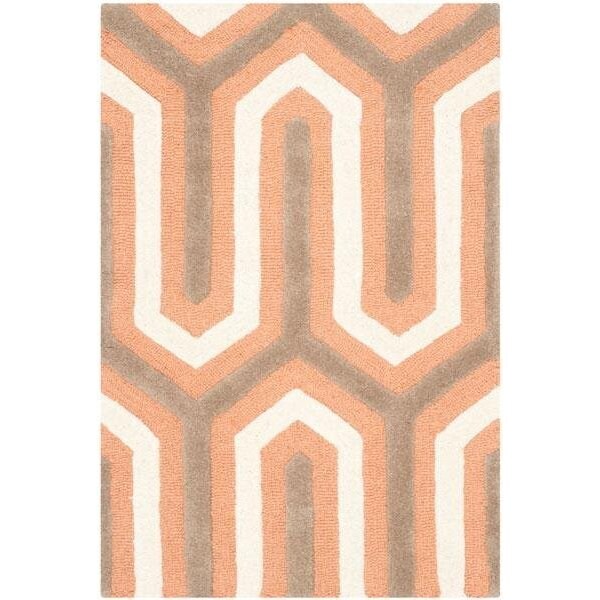 Safavieh Cambridge Hand Tufted Runner Rug- Orange - Grey- 2 ft. 6 in. x 8 ft. - CAM351Y-28