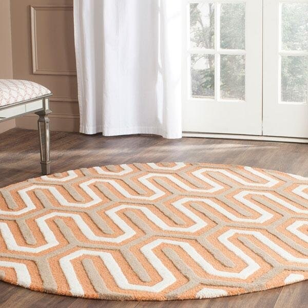 Safavieh Cambridge Hand Tufted Runner Rug- Orange - Grey- 2 ft. 6 in. x 8 ft. - CAM351Y-28