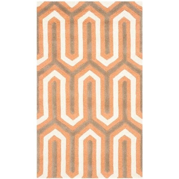 Safavieh Cambridge Hand Tufted Runner Rug- Orange - Grey- 2 ft. 6 in. x 8 ft. - CAM351Y-28