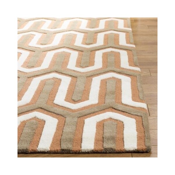 Safavieh Cambridge Hand Tufted Runner Rug- Orange - Grey- 2 ft. 6 in. x 8 ft. - CAM351Y-28