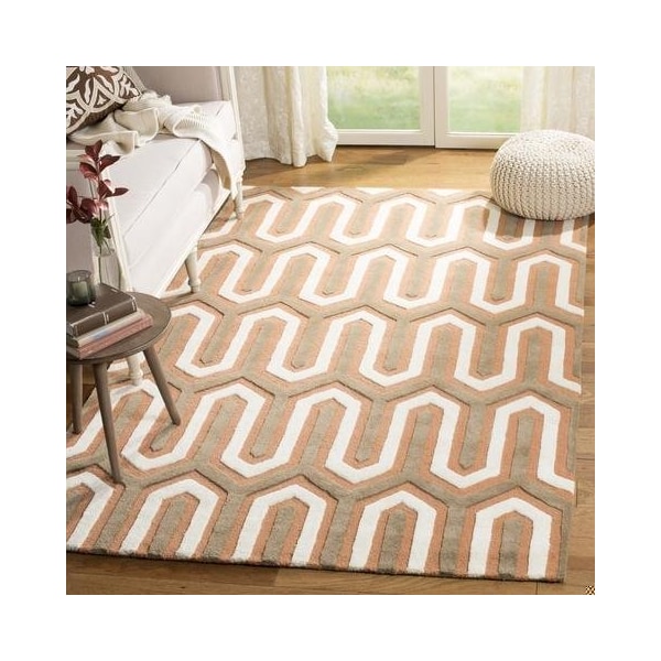 Safavieh Cambridge Hand Tufted Runner Rug- Orange - Grey- 2 ft. 6 in. x 8 ft. - CAM351Y-28