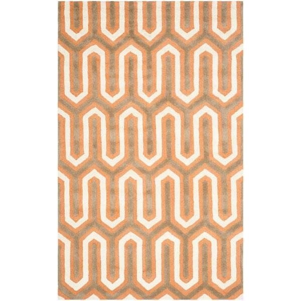 Safavieh Cambridge Hand Tufted Runner Rug- Orange - Grey- 2 ft. 6 in. x 8 ft. - CAM351Y-28