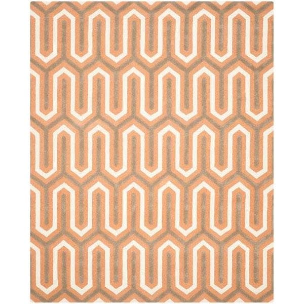 Safavieh Cambridge Hand Tufted Runner Rug- Orange - Grey- 2 ft. 6 in. x 8 ft. - CAM351Y-28