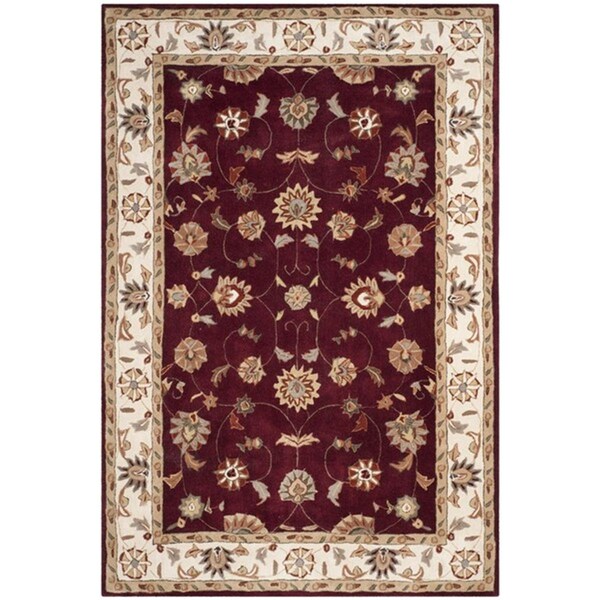 Safavieh 6 x 9 ft. Total Performance Hand Hooked RugMedium Rectangle Red & Ivory - TLP725A-6