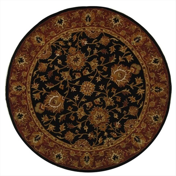 Safavieh 8 x 8 ft. Round- Traditional Heritage Black And Red Hand Tufted Rug - HG112A-8R