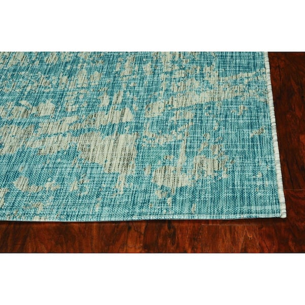 Palacedesigns 47 x 31 in. Teal Polypropylene Rug - PA3672947