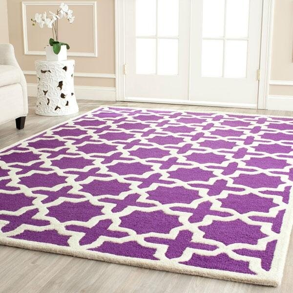 Safavieh Cambridge Small Rectangle Rugs, Purple and Ivory - 4 x 6 ft. - CAM125K-4