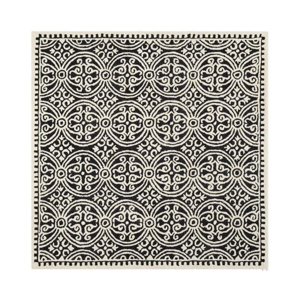 Safavieh 4 x 4 ft. Cambridge Hand Tufted Round Area RugBlack & Ivory - CAM123E-4R