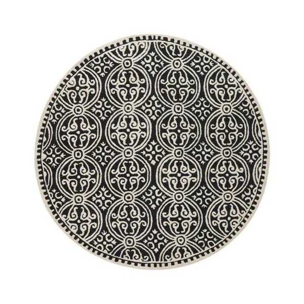 Safavieh 4 x 4 ft. Cambridge Hand Tufted Round Area RugBlack & Ivory - CAM123E-4R