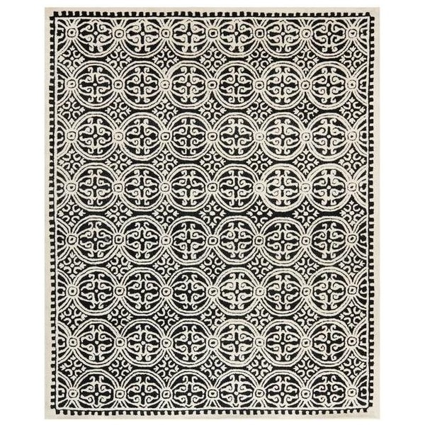 Safavieh 4 x 4 ft. Cambridge Hand Tufted Round Area RugBlack & Ivory - CAM123E-4R