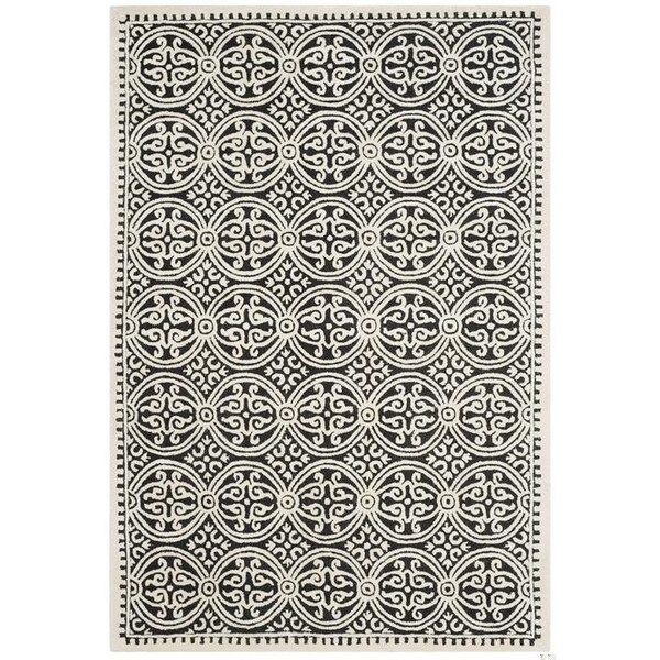 Safavieh 4 x 4 ft. Cambridge Hand Tufted Round Area RugBlack & Ivory - CAM123E-4R