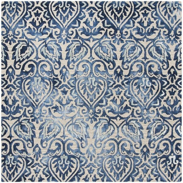 Safavieh Dip Dye Hand Tufted Square Area RugRoyal Blue & Beige 7 x 7 ft. - DDY511K-7SQ