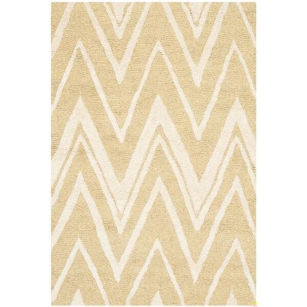Safavieh 6 x 9 ft. Cambridge Hand Tufted Medium Rectangle Area RugLight Gold & Ivory - CAM711L-6