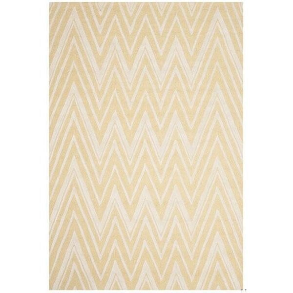 Safavieh 6 x 9 ft. Cambridge Hand Tufted Medium Rectangle Area RugLight Gold & Ivory - CAM711L-6