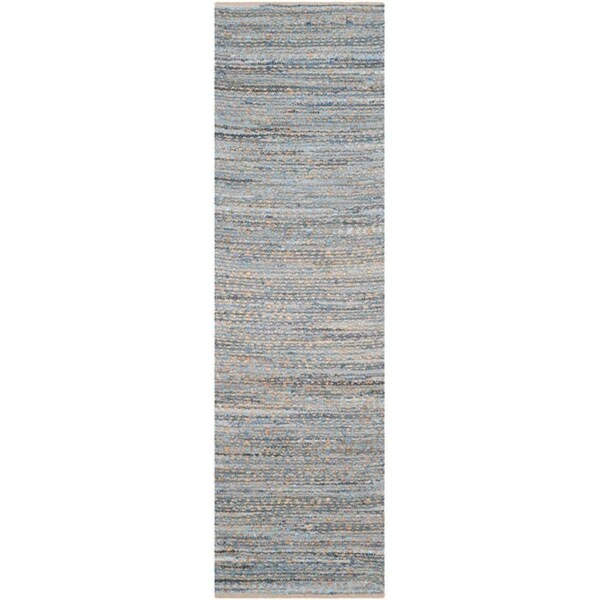 Safavieh 2 ft.-3 in. x 18 ft. Cape Cod Hand Woven Runner Area RugNatural & Blue - CAP350A-218