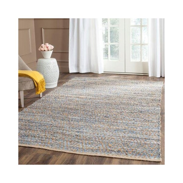 Safavieh 2 ft.-3 in. x 18 ft. Cape Cod Hand Woven Runner Area RugNatural & Blue - CAP350A-218