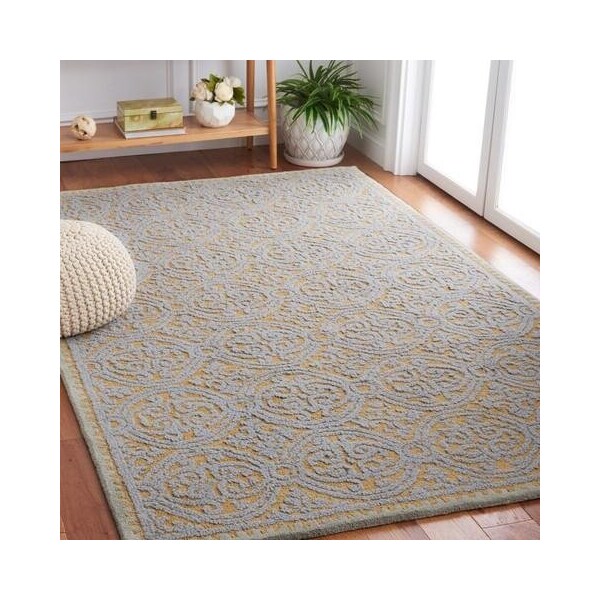 Safavieh Cambridge Hand Tufted Accent Rug- Blue - Gold- 2 x 3 ft. - CAM234A-2