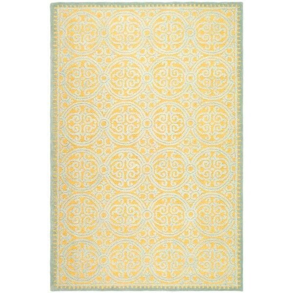 Safavieh Cambridge Hand Tufted Accent Rug- Blue - Gold- 2 x 3 ft. - CAM234A-2