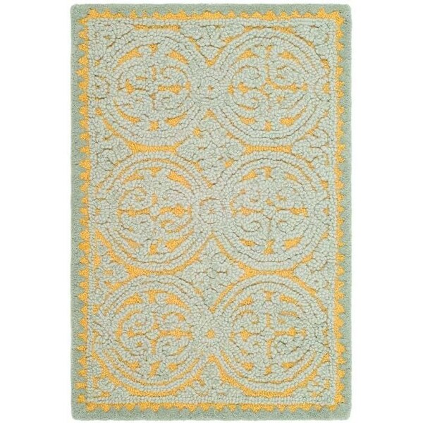 Safavieh Cambridge Hand Tufted Accent Rug- Blue - Gold- 2 x 3 ft. - CAM234A-2