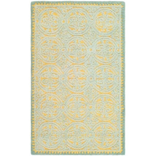 Safavieh Cambridge Hand Tufted Accent Rug- Blue - Gold- 2 x 3 ft. - CAM234A-2