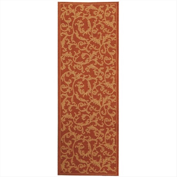Safavieh 2 Ft. - 4 In. X 6 Ft. - 7 In. Runner- Indoor - Outdoor Courtyard Terracotta Natural Machine Made Rug - CY2653-3202-27