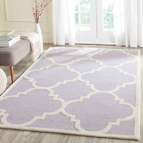 Safavieh Cambridge Hand Tufted Runner Rug- Lavander - Ivory- 2 ft. 6 in. x 10 ft. - CAM140C-210