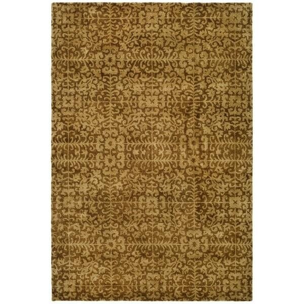Safavieh 2 ft.-3 in. x 14 ft. Runner Traditional Antiquity- Gold and Beige Hand Tufted Rug - AT411A-214