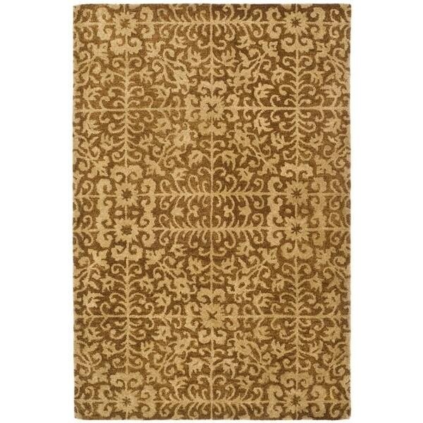 Safavieh 2 ft.-3 in. x 14 ft. Runner Traditional Antiquity- Gold and Beige Hand Tufted Rug - AT411A-214