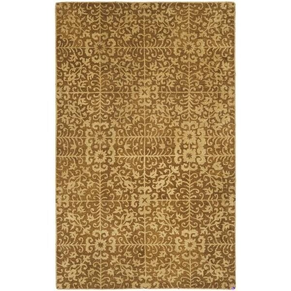Safavieh 2 ft.-3 in. x 14 ft. Runner Traditional Antiquity- Gold and Beige Hand Tufted Rug - AT411A-214