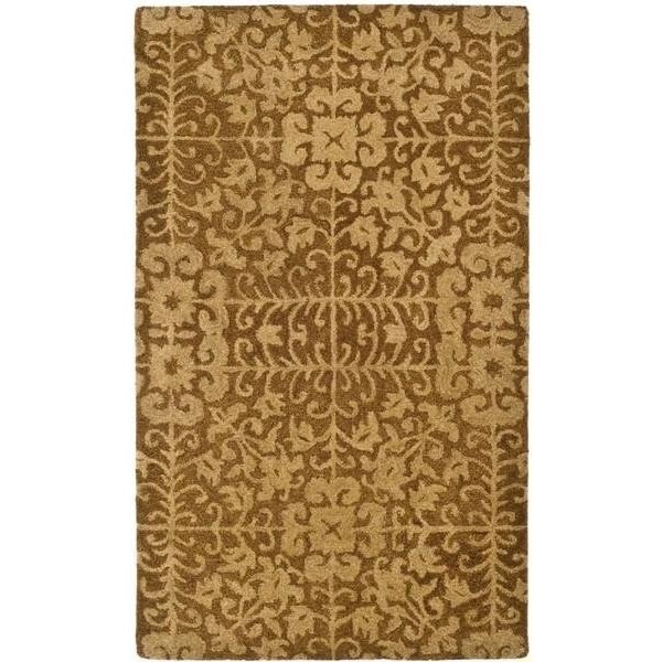 Safavieh 2 ft.-3 in. x 14 ft. Runner Traditional Antiquity- Gold and Beige Hand Tufted Rug - AT411A-214