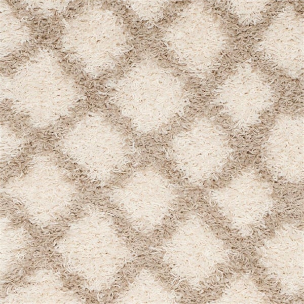 Safavieh 6 x 6 ft. SGD-Dallas Shag Square Machine Made Rug Ivory & Beige - SGDS258B-6SQ