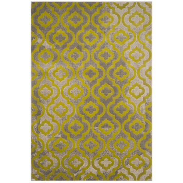 Safavieh Porcello Power Loomed Round Rug- Light Grey - Green- 6 ft. 7 in. x 6 ft. 7 in. - PRL7734G-7R
